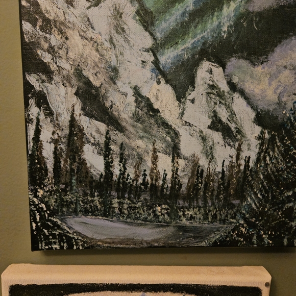 Artisan Hand Crafted Original "Mountain Glow" Landscaping Acrylic Painting - Picture 6 of 8